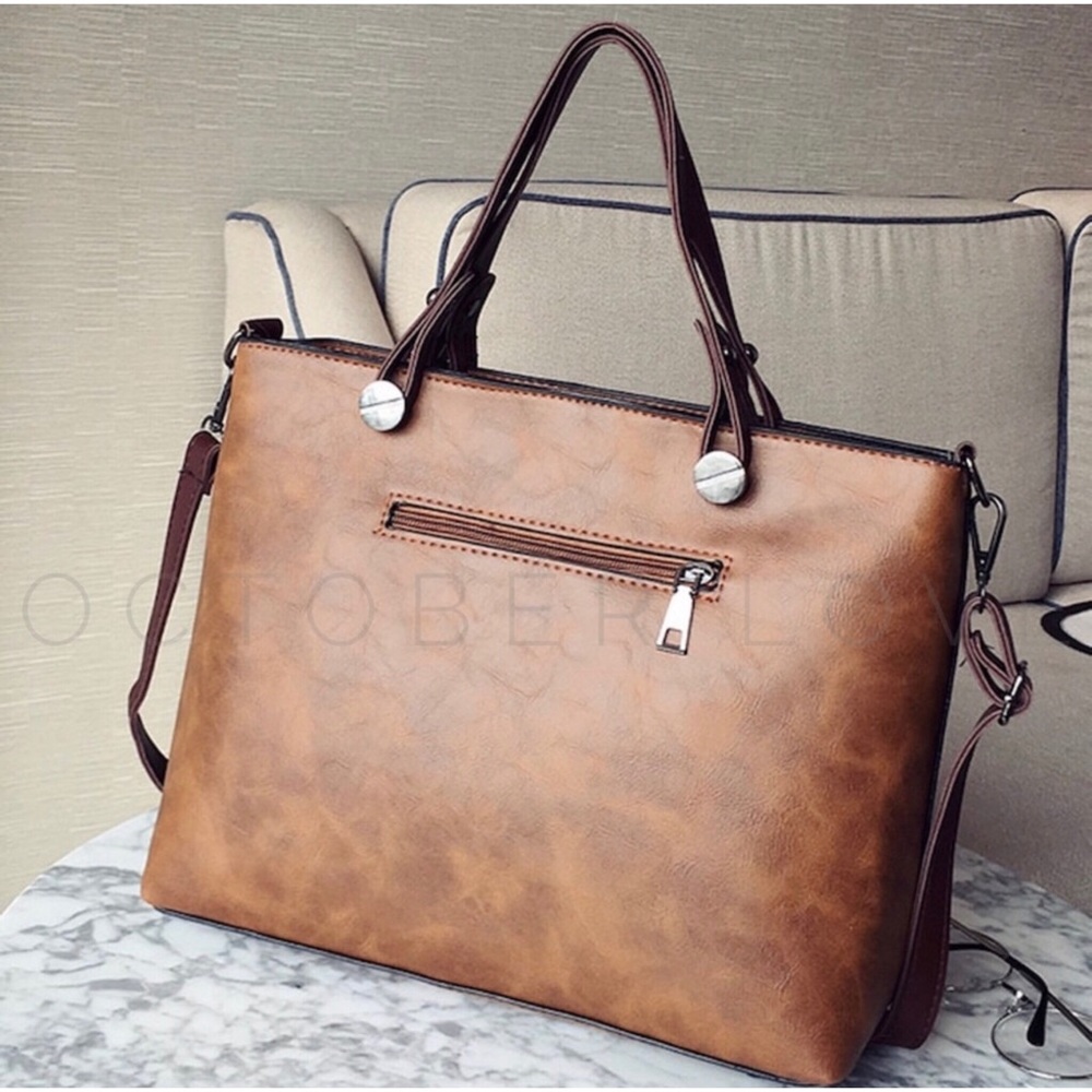 LAST ONE!! Brown Faux Leather Bag - Picture 4 of 9